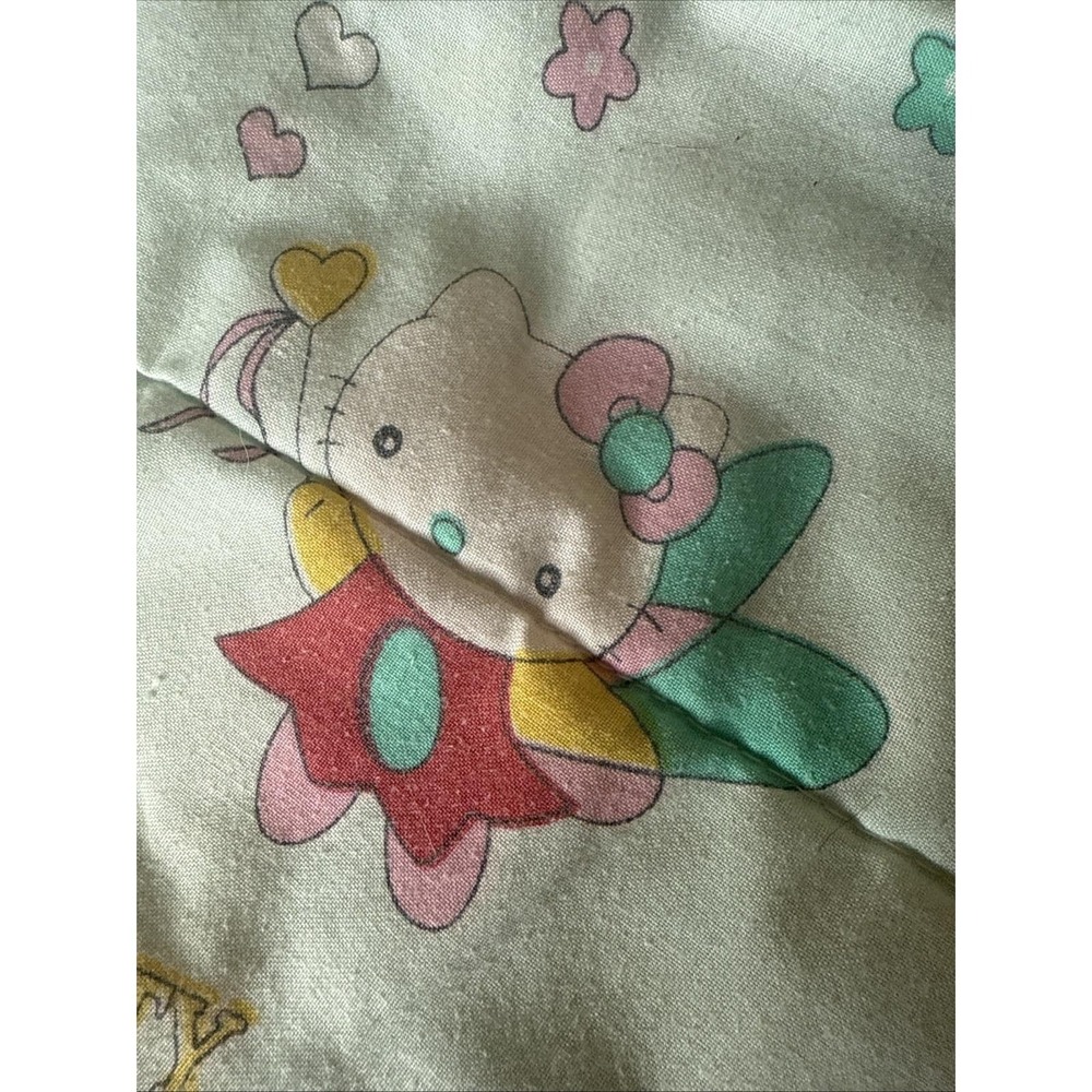 Vintage Hello Kitty Mat Blanket Mint Green Pastels Spring Umbrella Fairy Wand - Picture 3 of 5